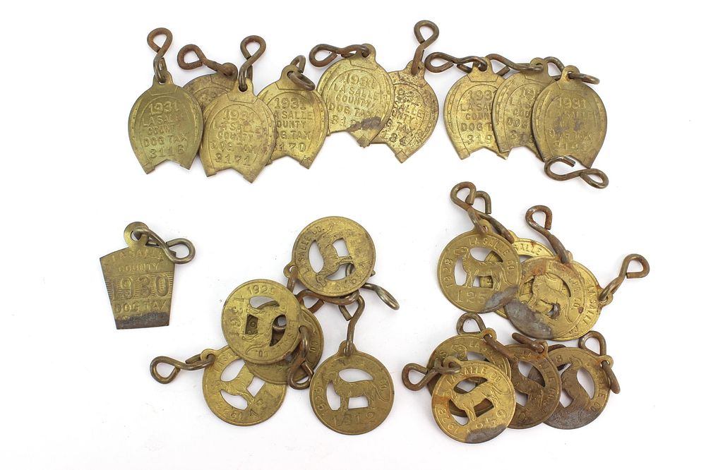 Lot 320: 23 LaSalle County Dog Tax Tags