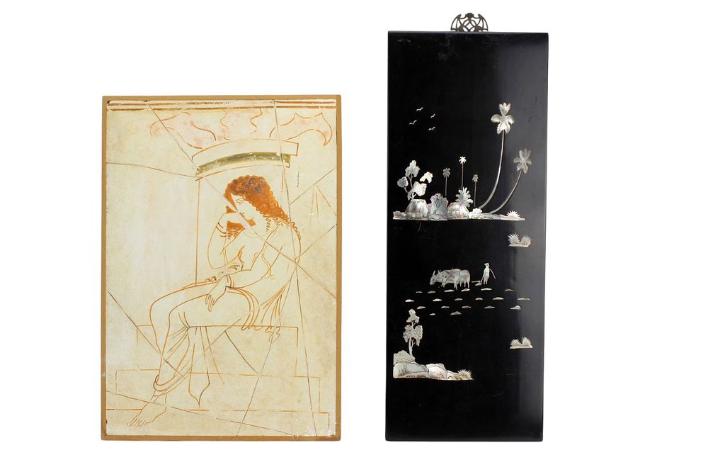 Lot 322: Fresco & Lacquer Wall Art Panels