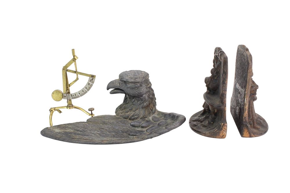Lot 349: Group of Decorative Metal Table Items