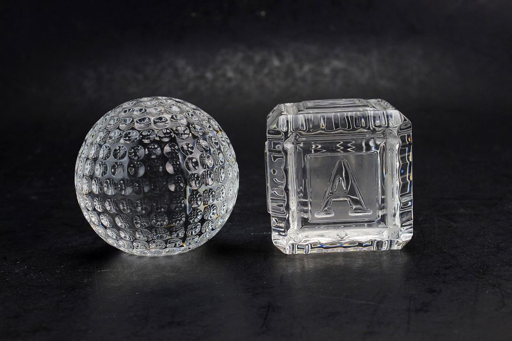 Lot 351: Waterford Crystal Ball & Alphabet Block