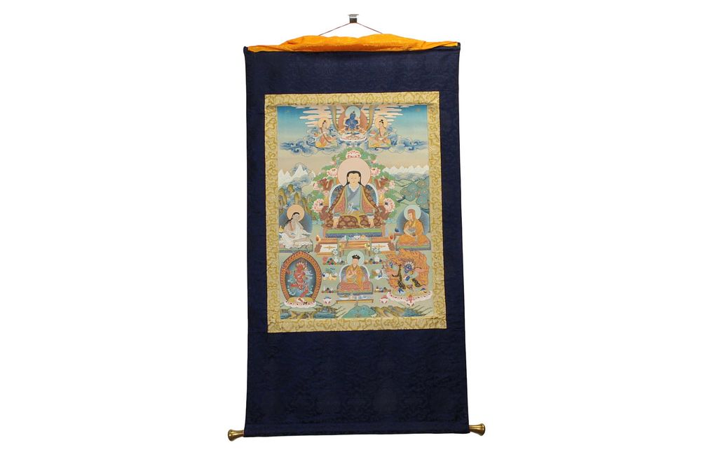 Lot 353: Hand Painted Tibetan Thangka Scroll