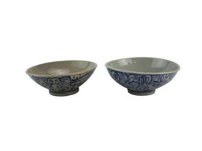 Two Chinese Blue & White Bowls. The larger bowl measures approximately 6 in. (D) X 2 1/4 in. 