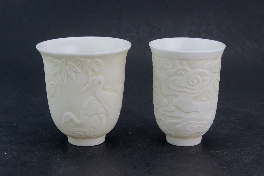 Lot 390: Two Chinese White Porcelain Tea Cups