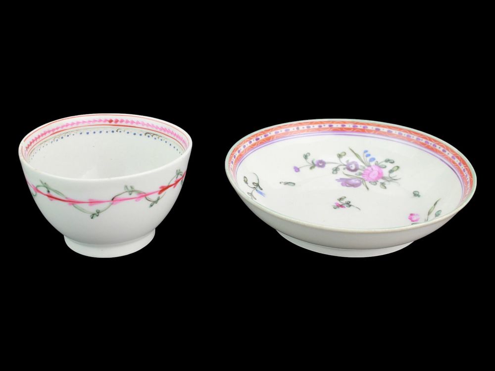 Lot 399: Chinese Export Famille Rose Tea Bowl and Saucer