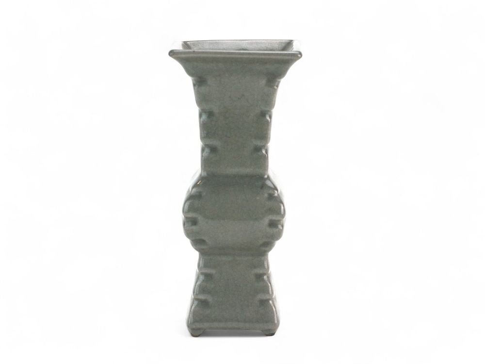 Lot 403: Chinese Ge-Style Celadon Glazed Cong Vase