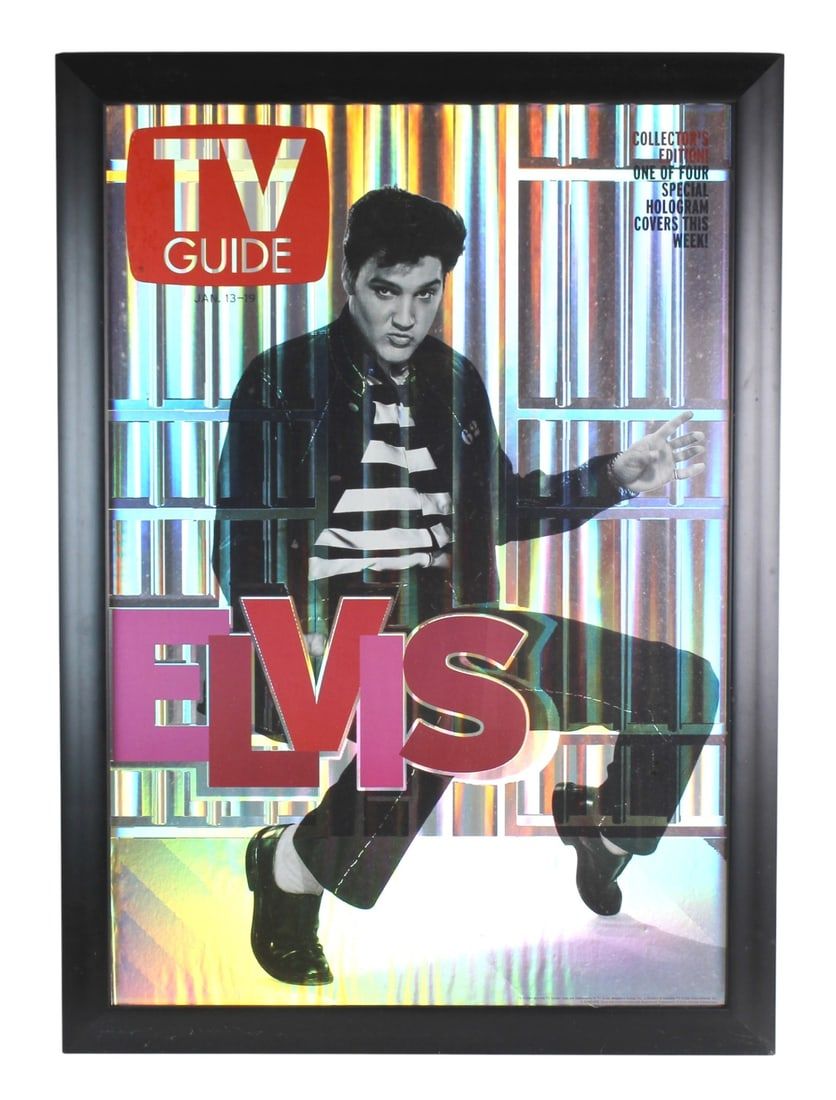 Lot 447: Elvis Presley TV Guide Hologram Cover Poster