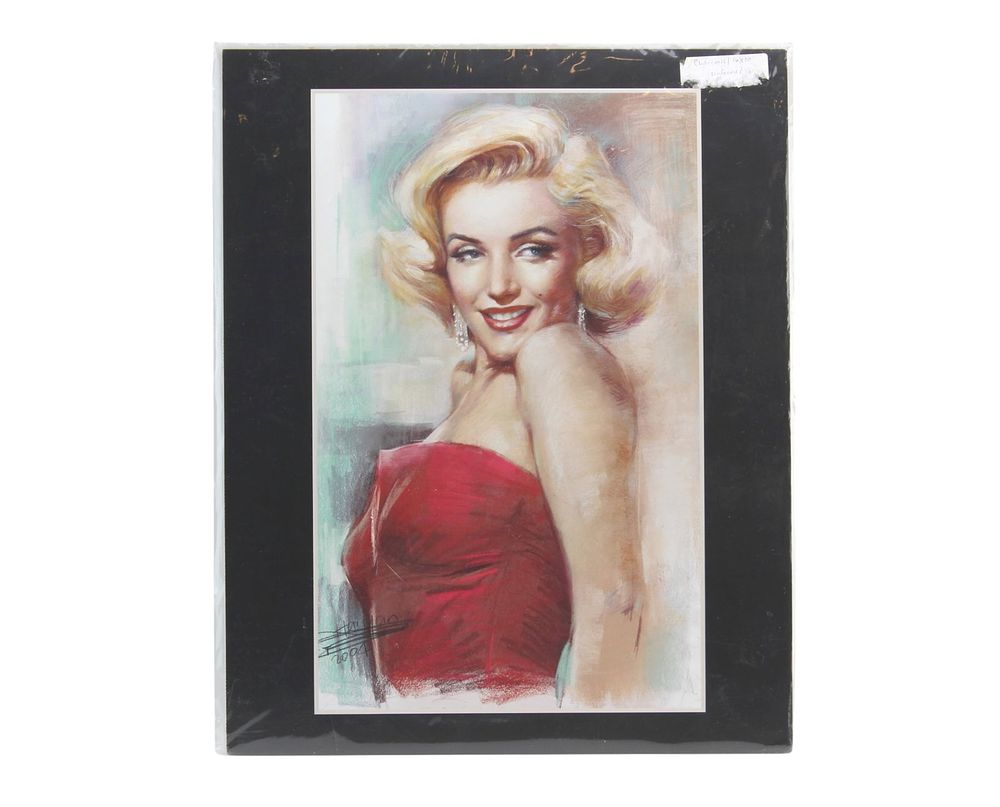 Lot 449: Marilyn Monroe Portrait  Drawing Print