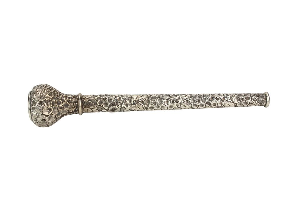 Lot 451: Sterling Silver Floral Umbrella Handle