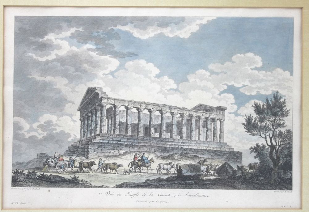 Lot 477: 18th C Engraving, View of The Temple Of Concorde