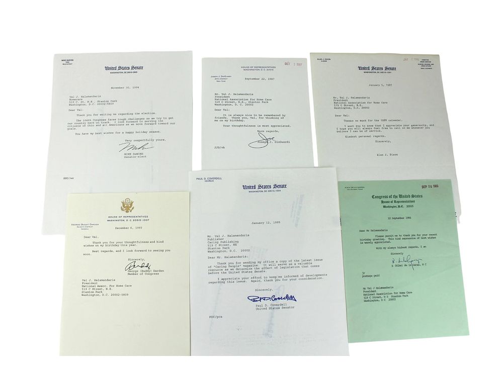 Lot 479: Six Autographs from Congressmen and Senators