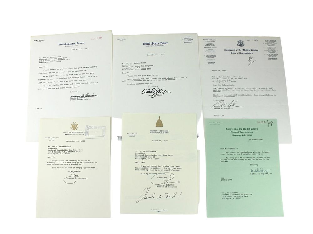 Lot 480: Six Autographs from Congressmen and Senators