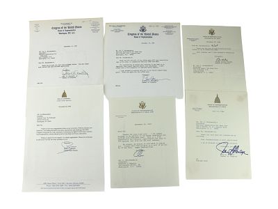 Six Autographs from Congressmen and Senators. This set features six authentic signed letters 