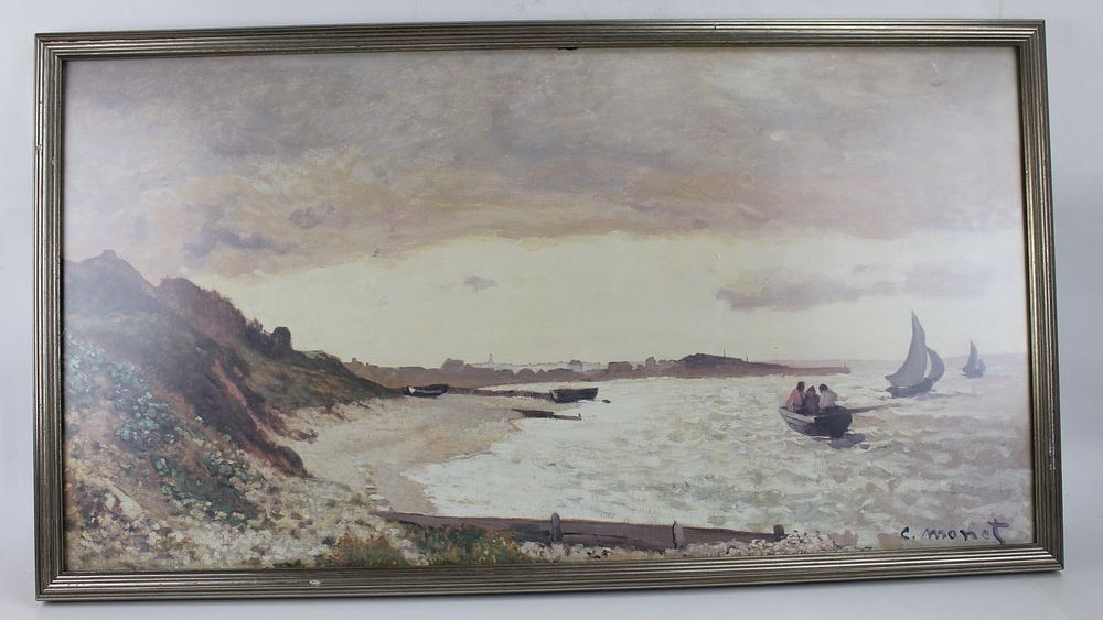 Lot 486: C. MONET, BOATS ON SEASHORE, PRINT
