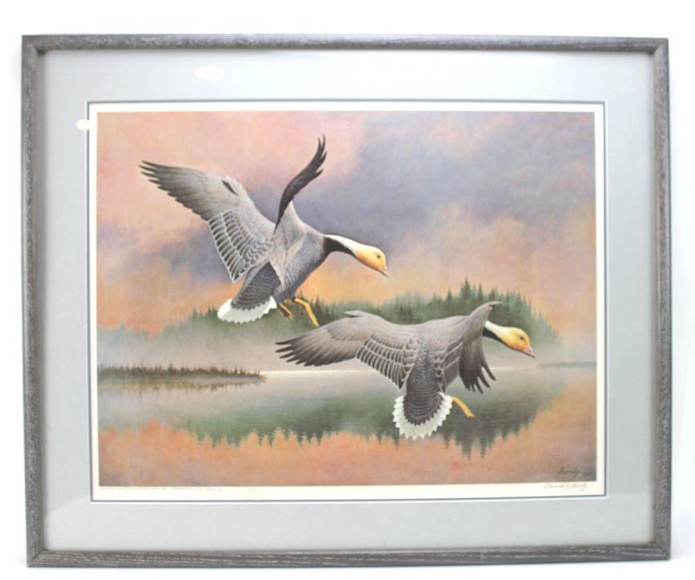 Lot 488: Edward J. Bierly. Emperor Geese Pitching, Print