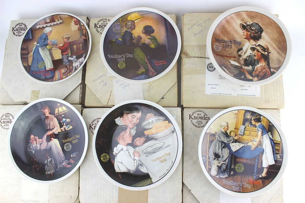 Lot 512: Six Norman Rockwell "Mother's Day" Plates