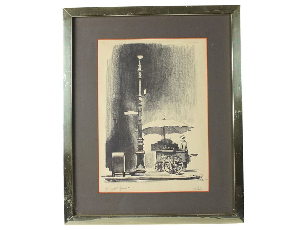 Lot 515: Sheldon Fink, "Hot Dog Man" AP Lithograph