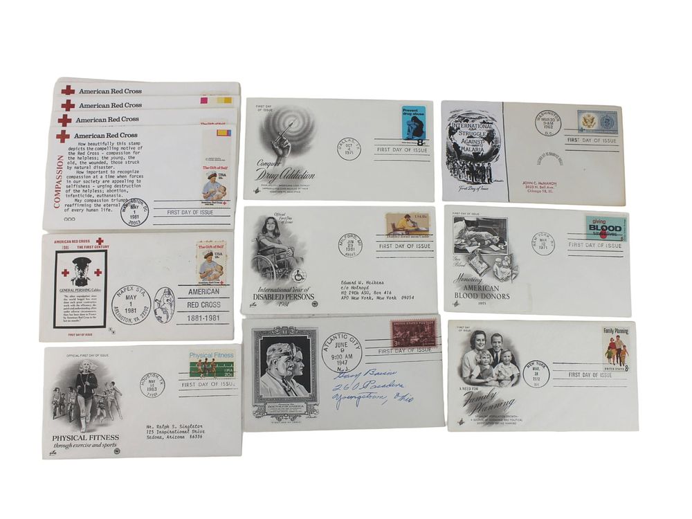Lot 521: 16 ASSORTED FIRST DAY COVERS-HEALTH