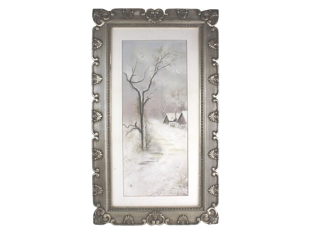 Lot 525: Charles Lownsend, Farmhouse In Snow, Oil On Board