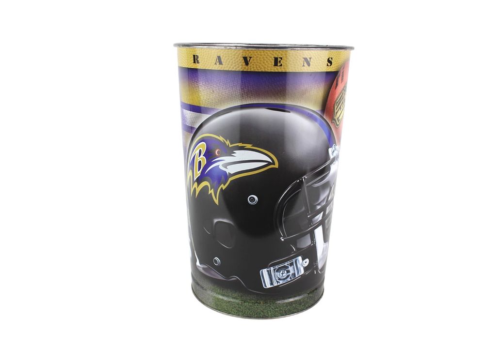 Lot 535: Collectible Baltimore Ravens NFL Tin Waste Bin