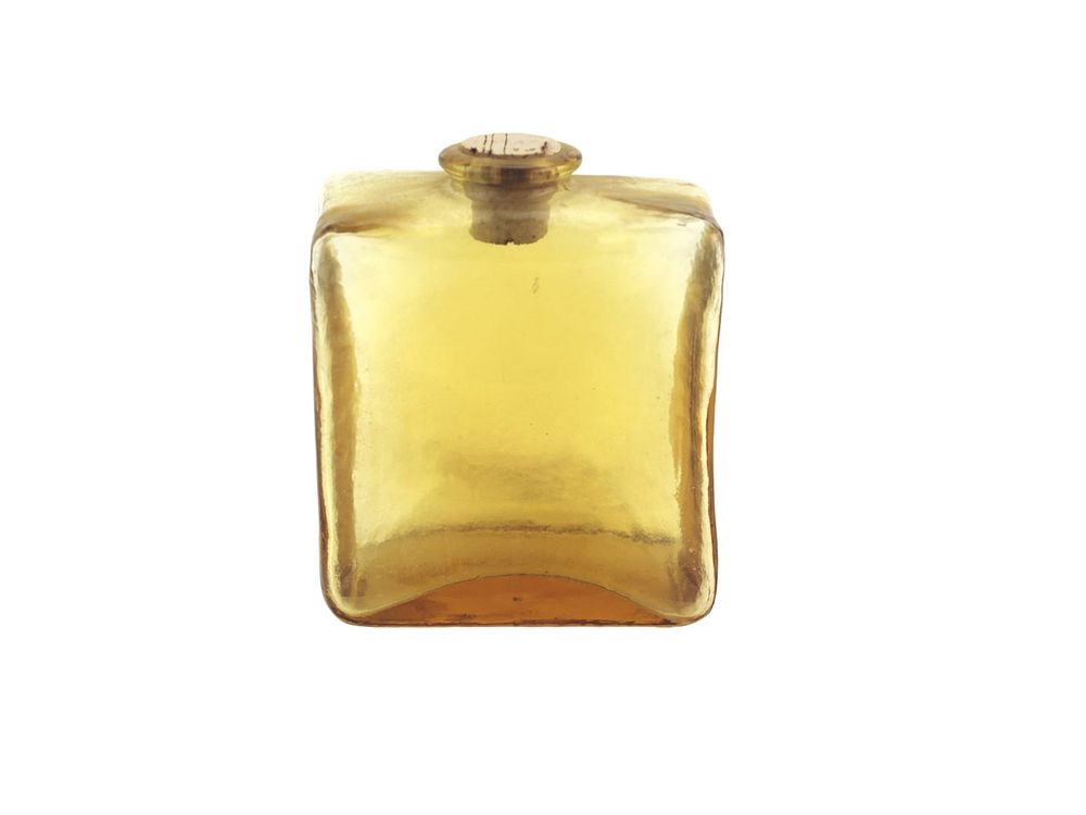 Lot 541: Hand-Blown Amber Glass Flask with Stopper