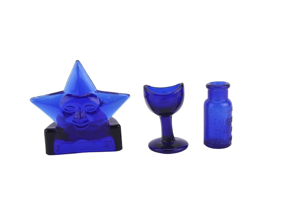 Lot 542: Collection of Three Cobalt Blue Glass Miniatures
