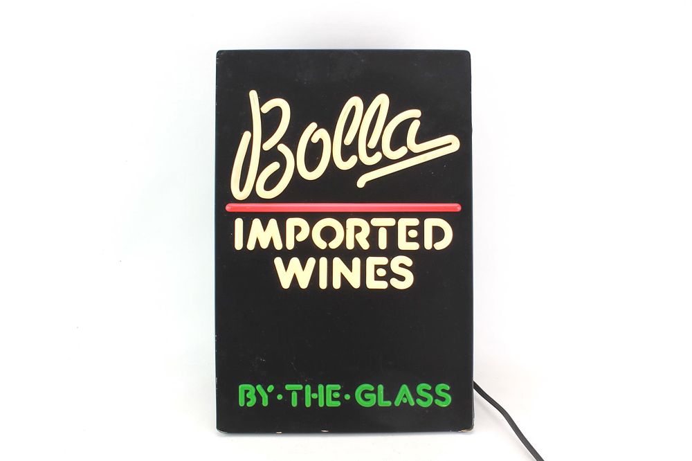 Lot 559: Bolla Imported Wines By The Glass Light Up Sign