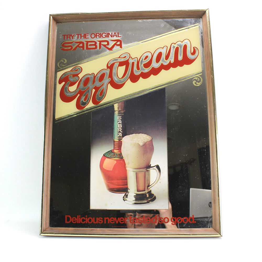 Lot 560: Sabra Egg Cream Advertising Wall Mirror Sign
