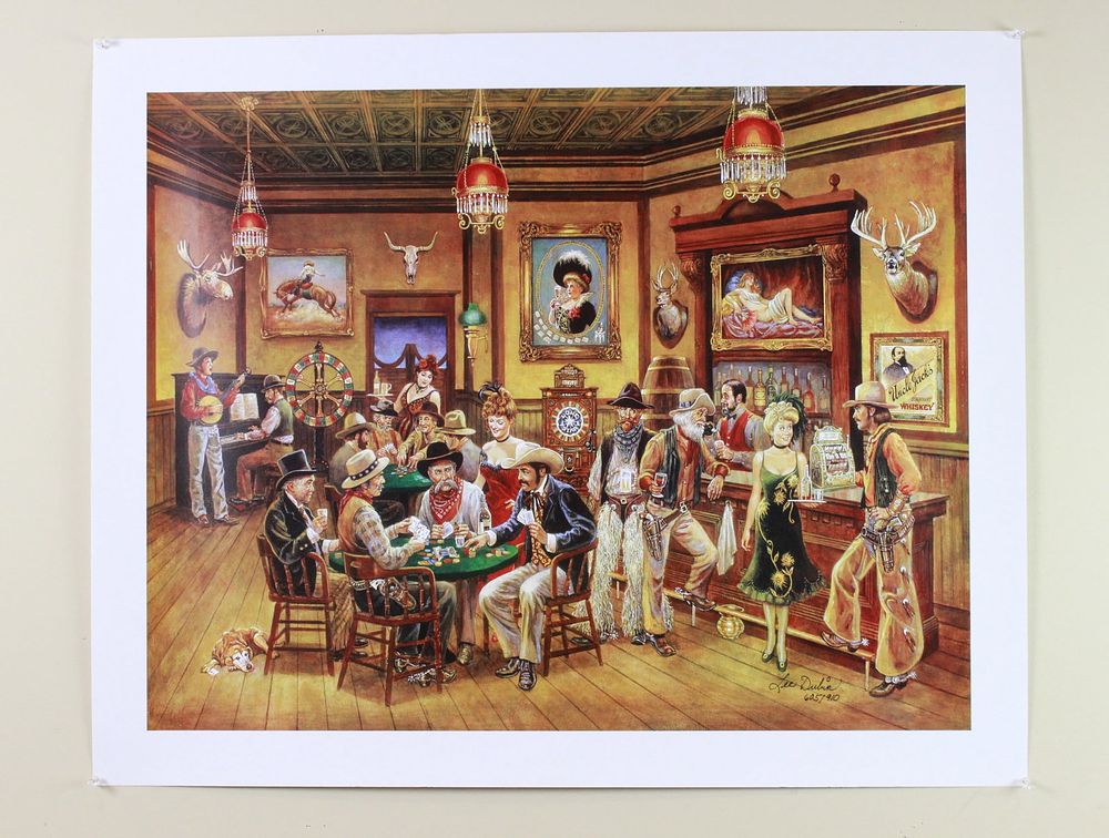 Lot 563: Lee Dubin, Western Saloon, Signed Lithograph