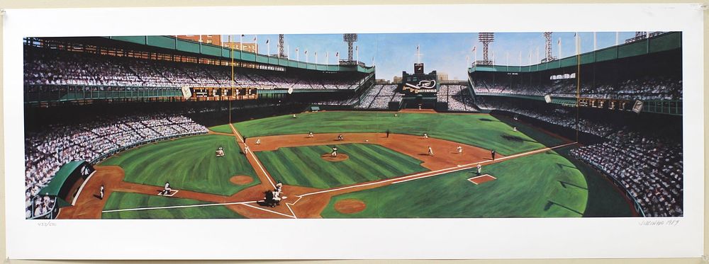 Lot 580: Signed Print Titled Baseball Park by Andy Jurinko