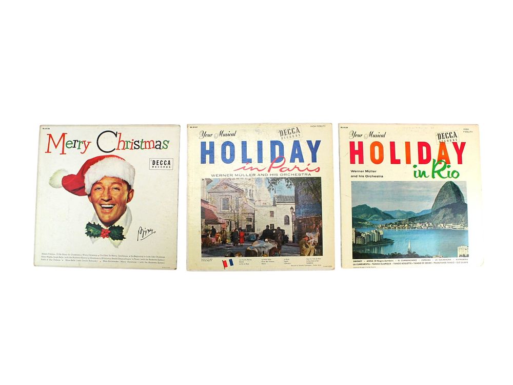 Lot 592: Set of 3 Vintage Decca LPs: Bing Crosby & M?ller