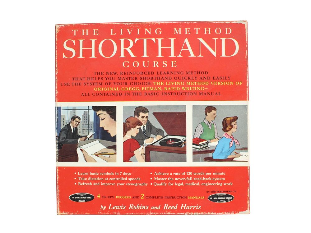 Lot 595: The Living Method Shorthand Course Set (1960)