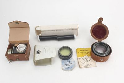 Vintage Polaroid Camera Accessory Lot. Group of vintage photography accessories including 