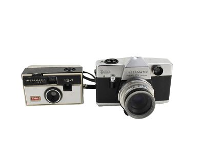 TWO KODAK INSTAMATIC CAMERAS. Including one Kodak Instamatic 134 126 cartridge camera, circa 