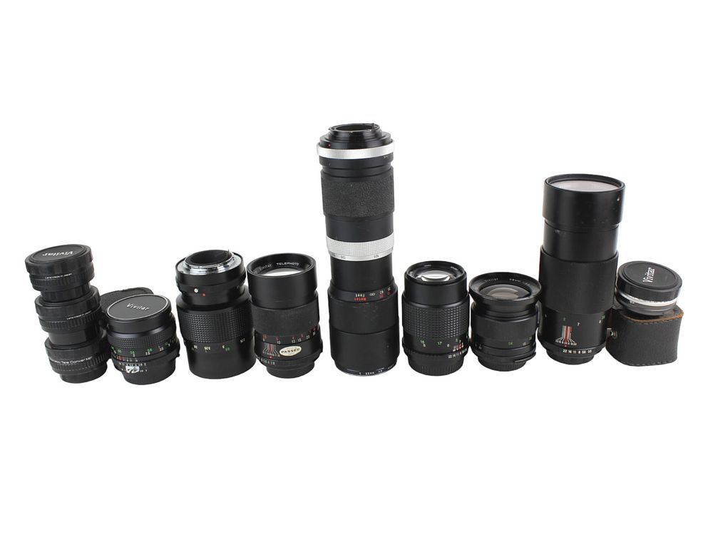 Lot 637: 11 Vivitar Photography Lenses & Accessories