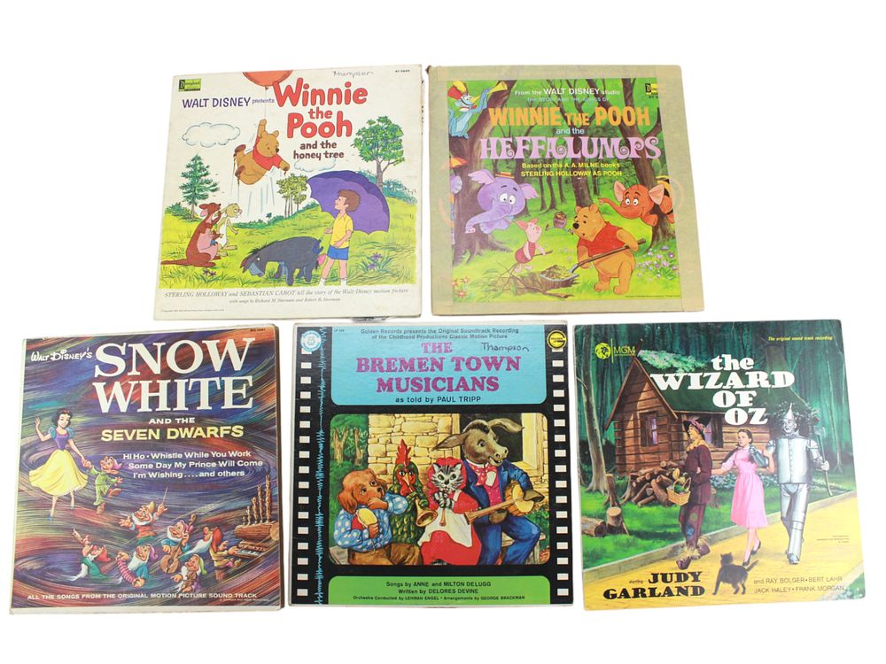 Lot 15: Five Children's 12-inch Vinyl Audio Records