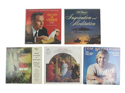 Collection of Five Gospel & Choral Vinyl Records. Group of five vintage Christian/gospel vinyl 