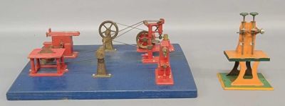 Jensen Mfg. and Weeden steam tools. Jensen tools are mounted and arranged on a painted board. 