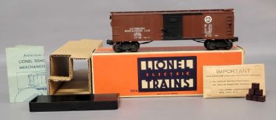 Postwar Lionel 3854 O gauge operating merchandise car. Postwar Lionel 3854 O gauge Pennsylvania 