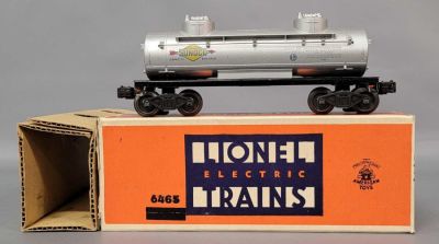 Postwar Lionel O gauge 6465 Sunoco in original 2465 overstamp box with insert. Train has 
