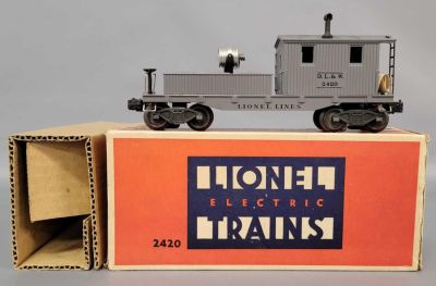 Postwar Lionel O gauge 2420 searchlight wrecking car in. Postwar Lionel O gauge 240 Delaware 