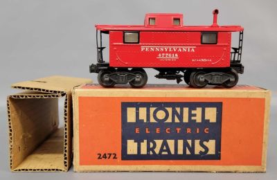 Postwar Lionel O gauge 2472 Pennsylvania N5 caboose in original box with insert, super strong 