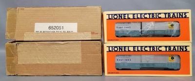 Four Lionel O gauge TCA cars in original boxes. Includes two of 19816 Madison Hardware 