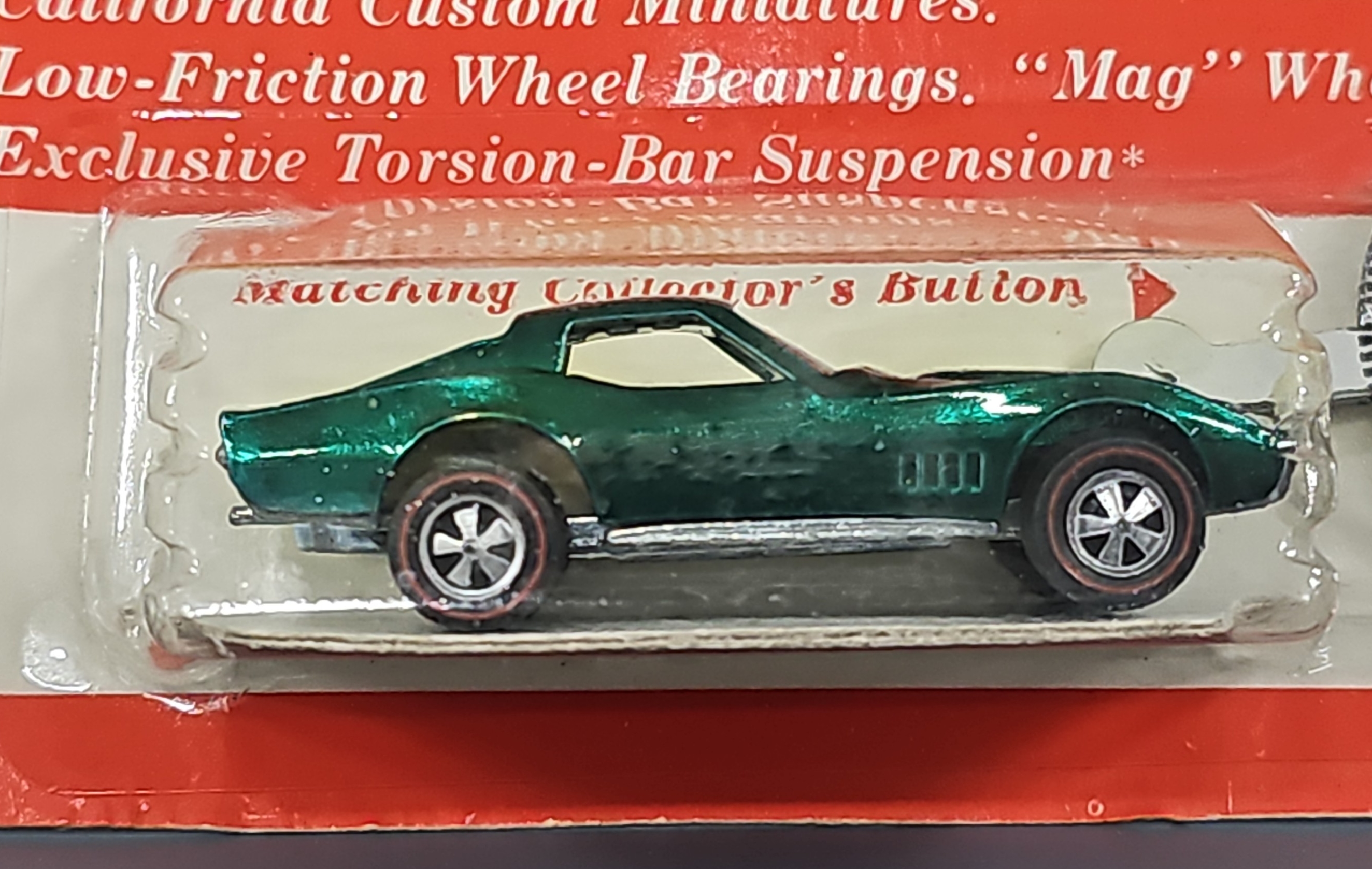 Hot Wheels Redline Custom Corvette Sweet 16 1968 Aqua White Int. Made In U.S.A