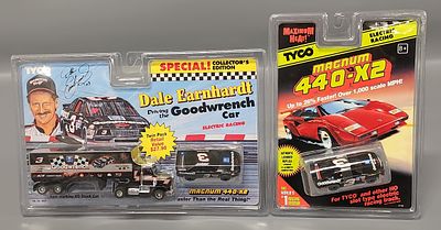Tyco Magnum 440-X2 Dale Earnhardt Goodwrench Racing Team Plus Single Car on Card, all on clear 