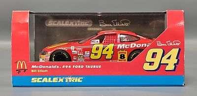 Scalextric 1/32 NASCAR Bill Elliott McDonalds Ford Taurus Slot Car in Original Box.The car 
