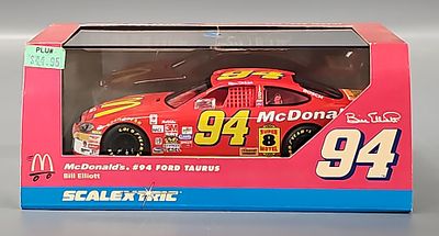 Scalextric 1/32 NASCAR Bill Elliott McDonalds Ford Taurus Slot Car in Original Box.The car 