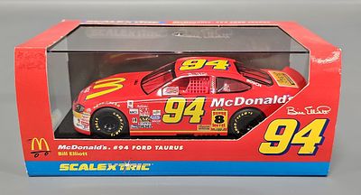 Scalextric 1/32 NASCAR Bill Elliott McDonalds Ford Taurus Slot Car in Original Box.The car 