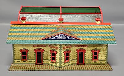 Pride Lines Reproduction Ives Glass Dome Station, the station is complete and C8-9 but one 