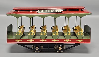 Norman Thomas of T-Reproductions Custom Built City Hall Park Standard Gauge Trolley. The 