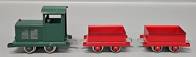 McCoy Reproduction Standard Gauge Buddy L Industrial Train. Includes a powered diesel 